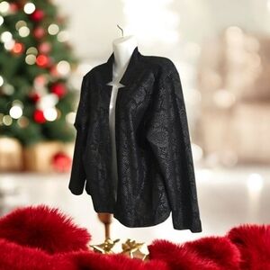 Bon worth Jacket snake pattern black silver size Small/P great for Holid…